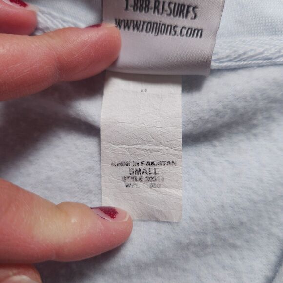 Ron Jon Surf Shop 1/4 Zip Pullover Men's Size Small Blue Logo Casual Long Sleeve - Picture 5 of 14